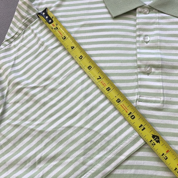 Divots Players Edition Golf Polo Shirt Pima Cotton Mens XXL SS Green White NEW - Picture 5 of 10